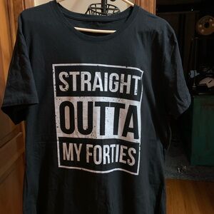 50th birthday Black Graphic Tee - Straight Outta My Forties